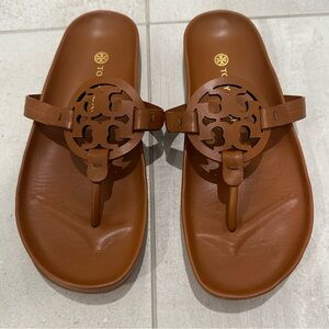 Tory Burch Miller Clouds Leather Sandals in Bourbon Miele Tan size 8